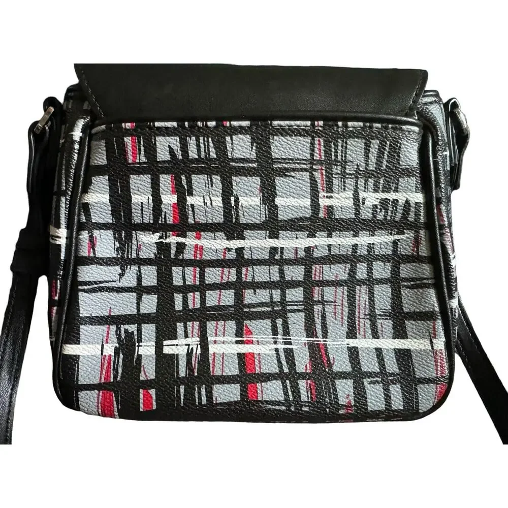 Vera Bradley Black Multicolor Plaid Design Small Adjustable Strap Crossbody Bag - Picture 3 of 10